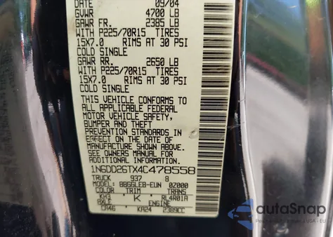 2004 Nissan Frontier Xe from USA, damaged, VIN 1N6DD26TX4C478558